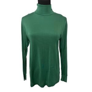 WinterSilks Base Layer Silk Long Sleeve Thermal Shirt Mock Neck M Kelly Green